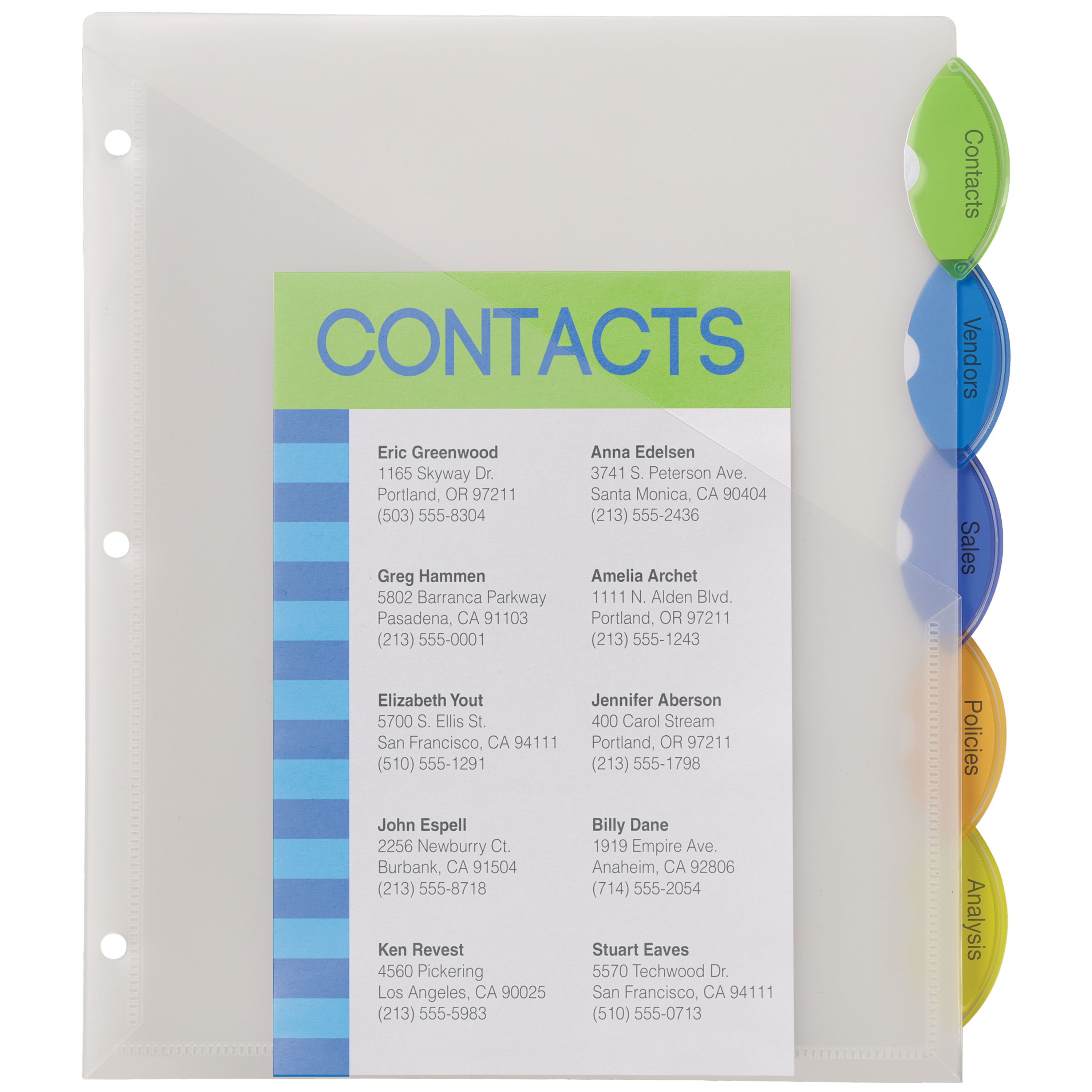 Avery Insertable Style Edge Plastic Dividers with Pockets